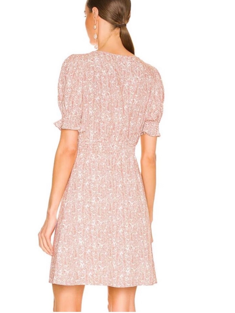 Steve Madden Dusty Pink Floral Button-Front Mini Dress Size M - Picture 4 of 9